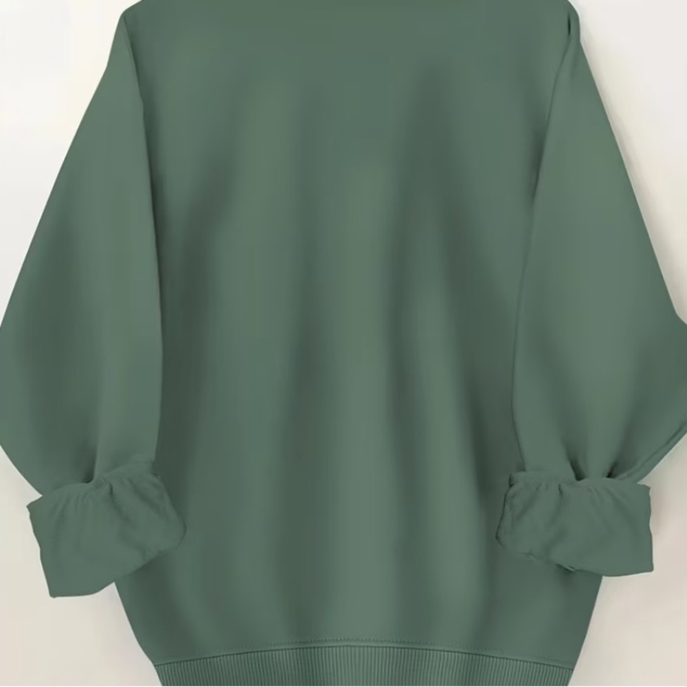 Green Women’s Lightweight Sweatshirt with Smiley Face Checkered Design XXL NWT - Picture 2 of 4